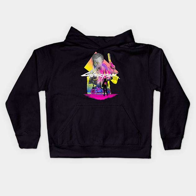 Future-Girl2077 Kids Hoodie by plonkbeast